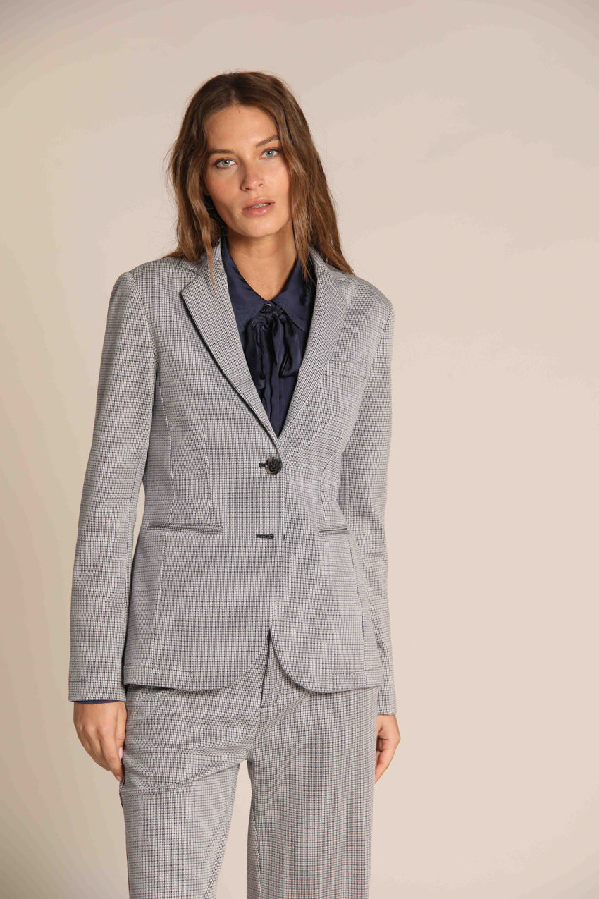 immagine 1 di blazer donna, modello helena, con micro fantasia in blu navy di mason's