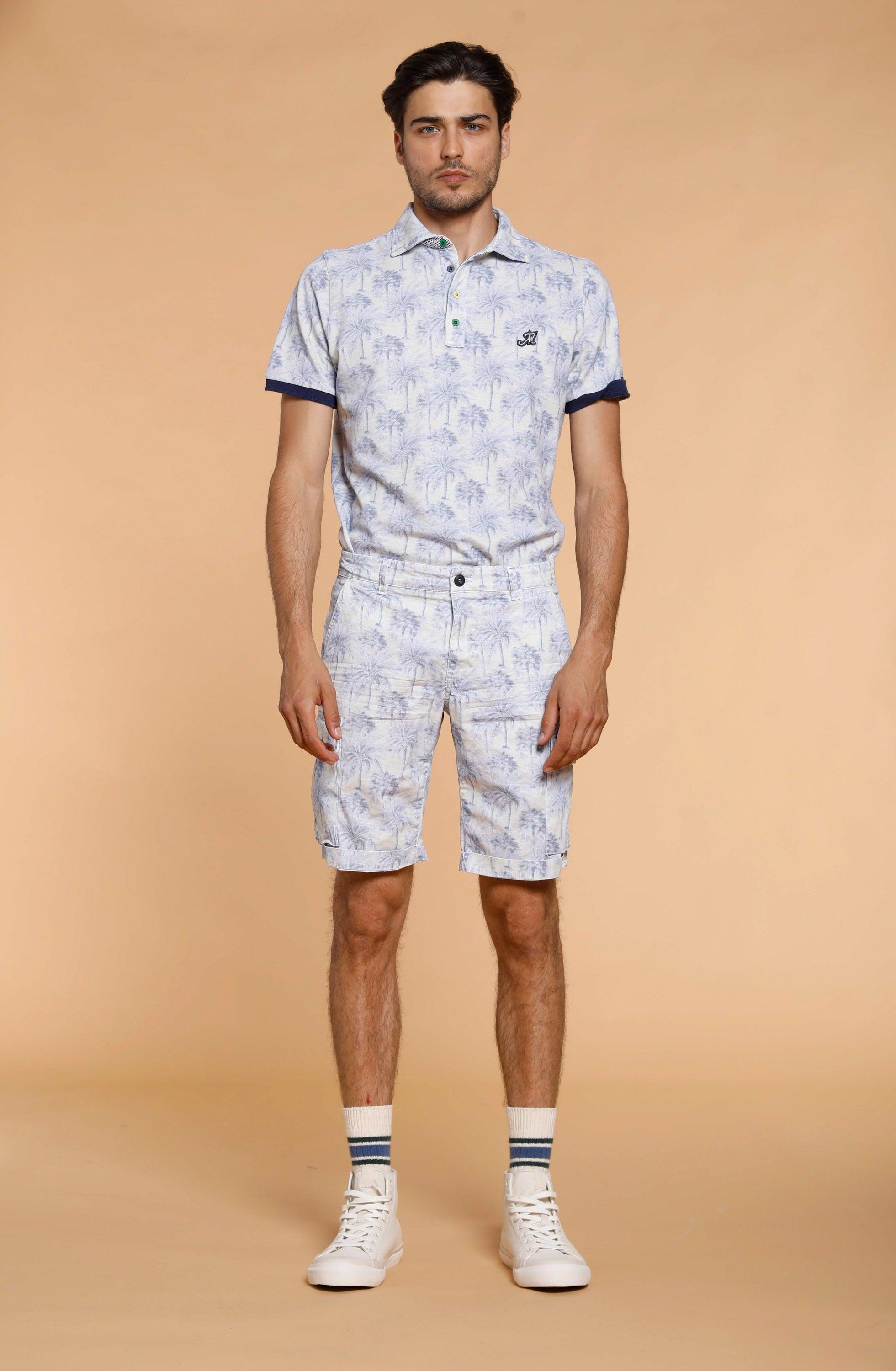 Chile bermuda cargo uomo in raso stretch con stampa palme regular - Mason's
