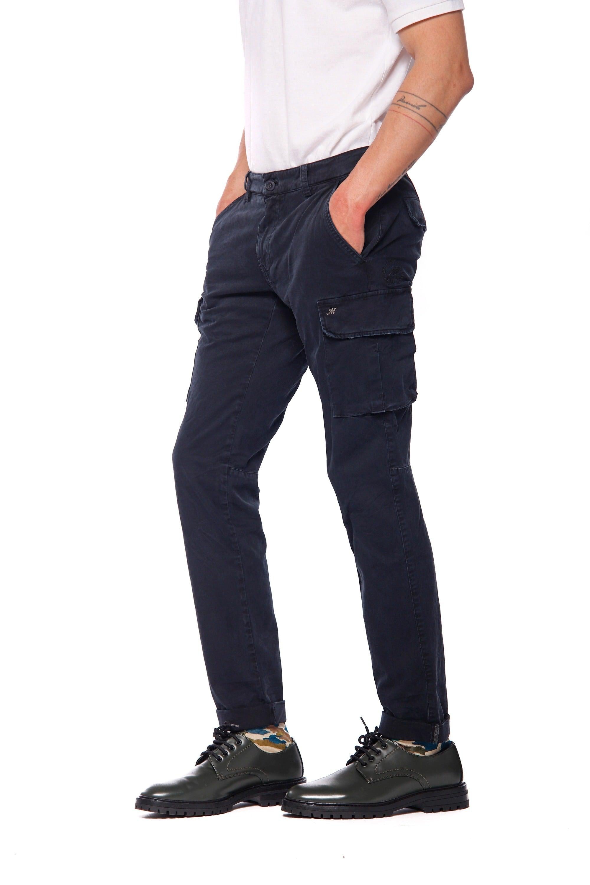 Chile pantalone cargo uomo in gabardina extra slim ① - Mason's