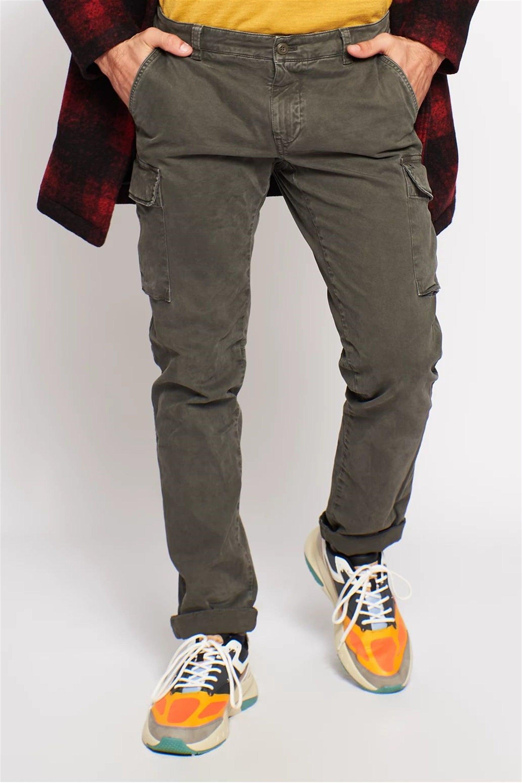 Chile pantalone cargo uomo in gabardina extra slim ① - Mason's