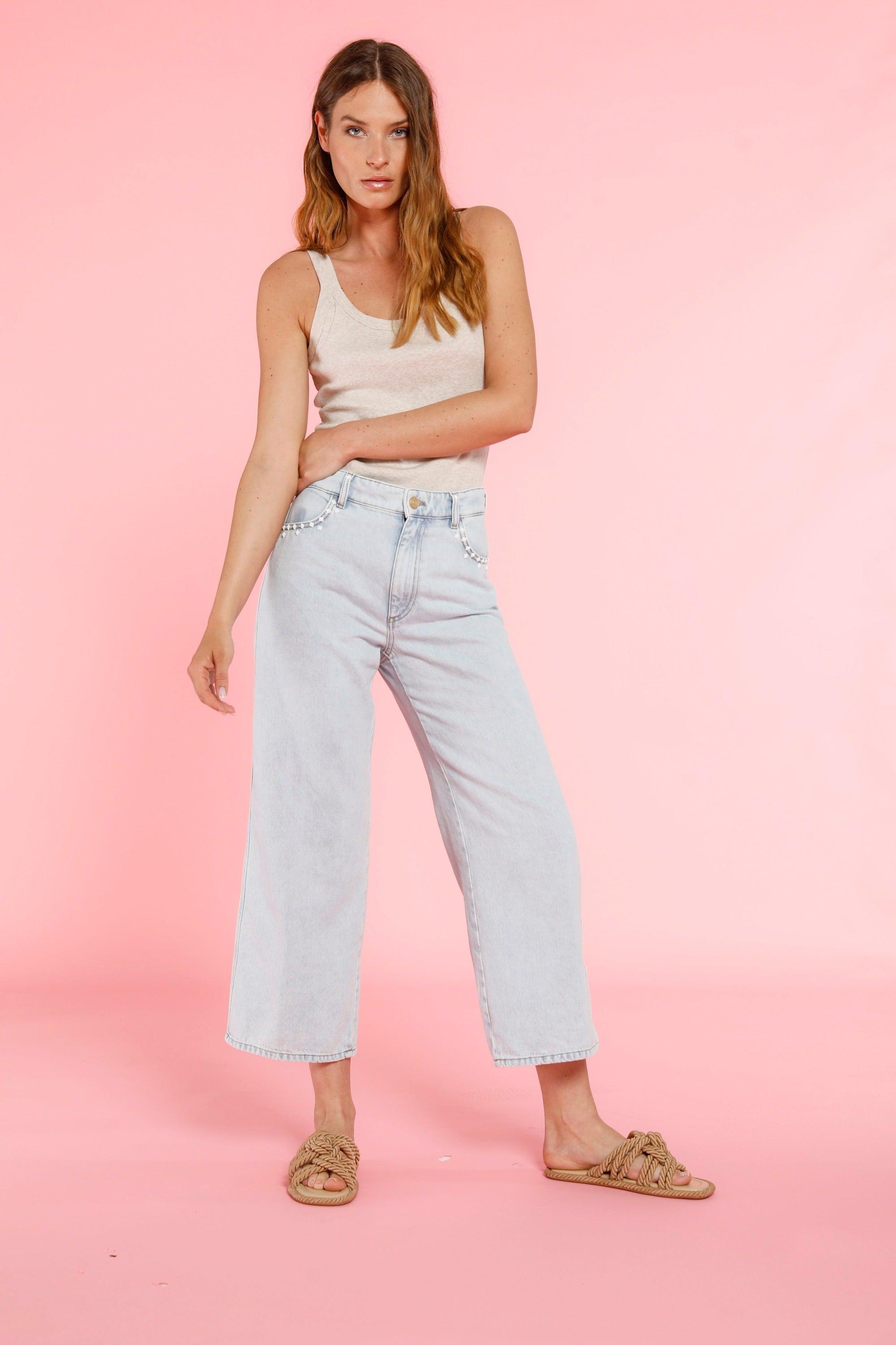 Samantha pantalone 5 tasche donna in denim cropped - Mason's