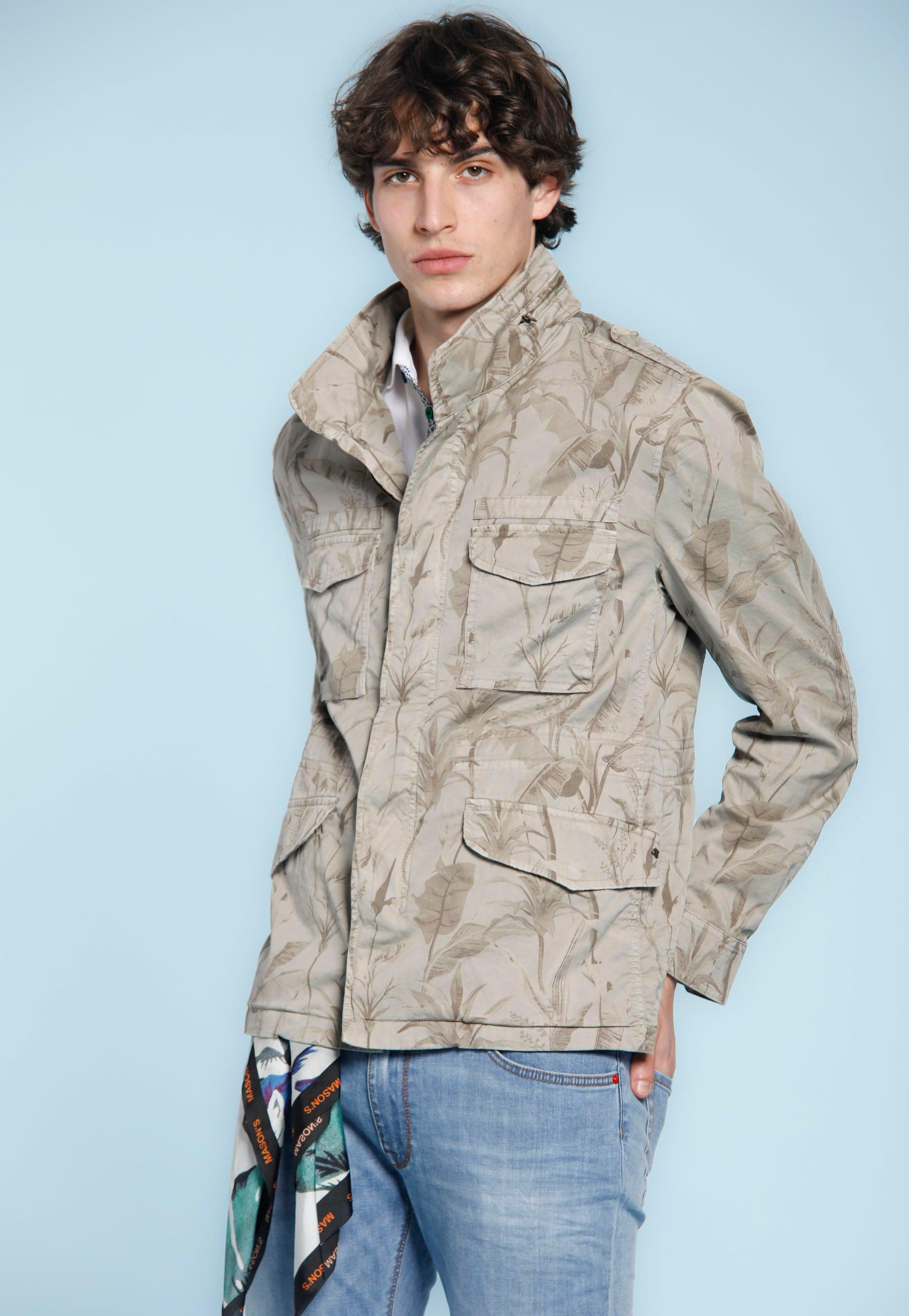 M74 Jacket giacca uomo in twill di cotone con stampa foglie - Mason's