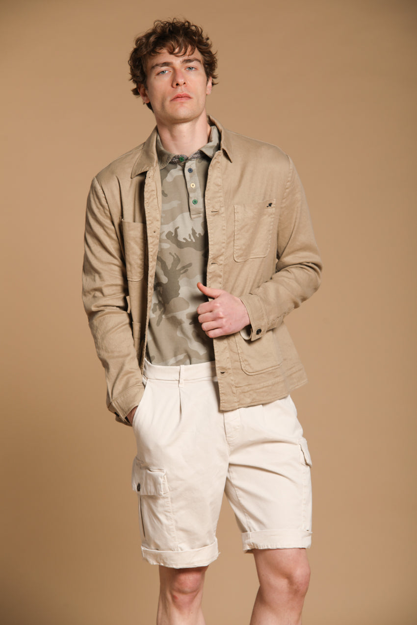 Cargo 22 мъжки карго бермуди от габардин и коприна с relaxed fit