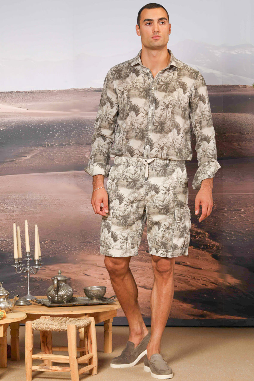 Torino мъжка риза с дълъг ръкав от лиосел с английски принт