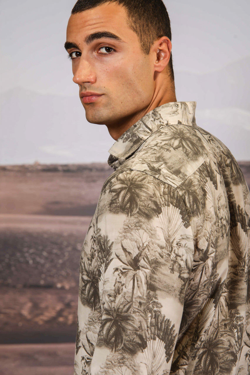 Torino мъжка риза с дълъг ръкав от лиосел с английски принт