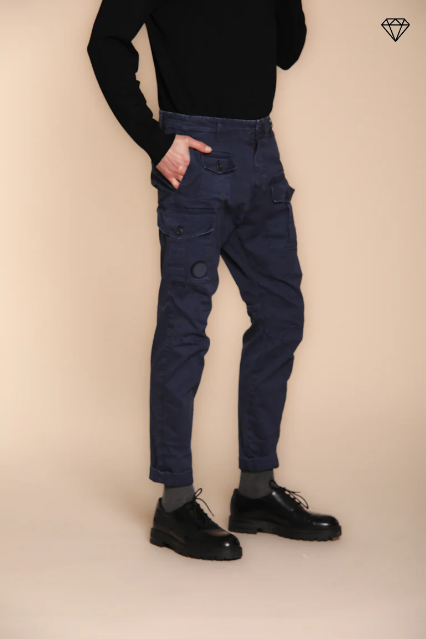 Foto 1 George Coolpocket pantalone cargo uomo in gabardina logo edition carrot fit ①