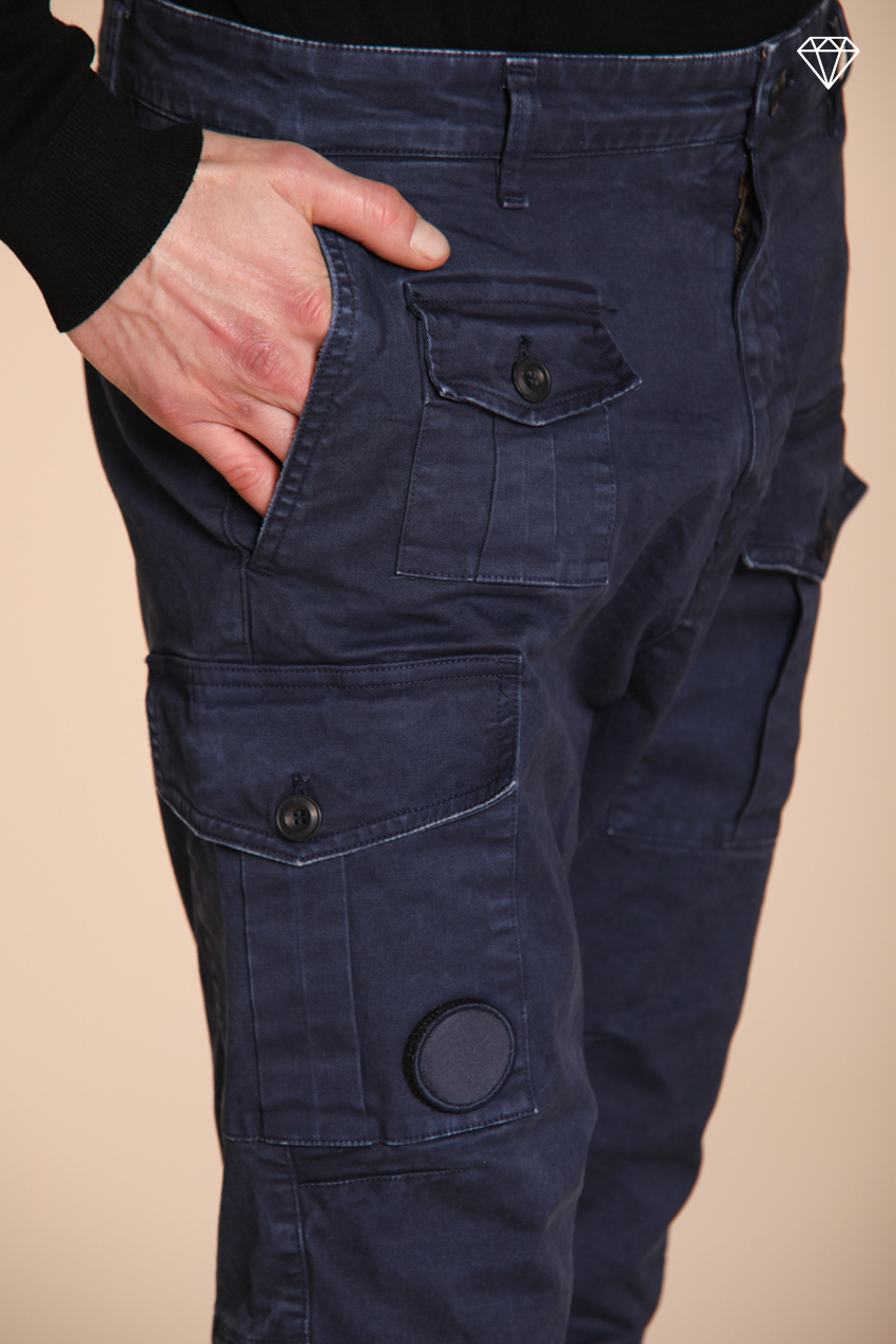 Foto 2 George Coolpocket pantalone cargo uomo in gabardina logo edition carrot fit ①