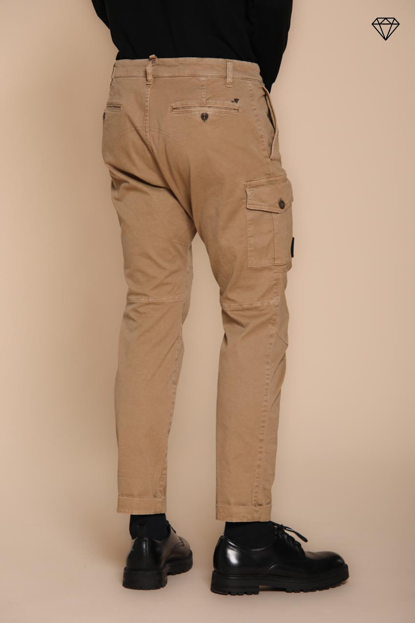 Foto 4 George Coolpocket pantalone cargo uomo in gabardina logo edition carrot fit ①