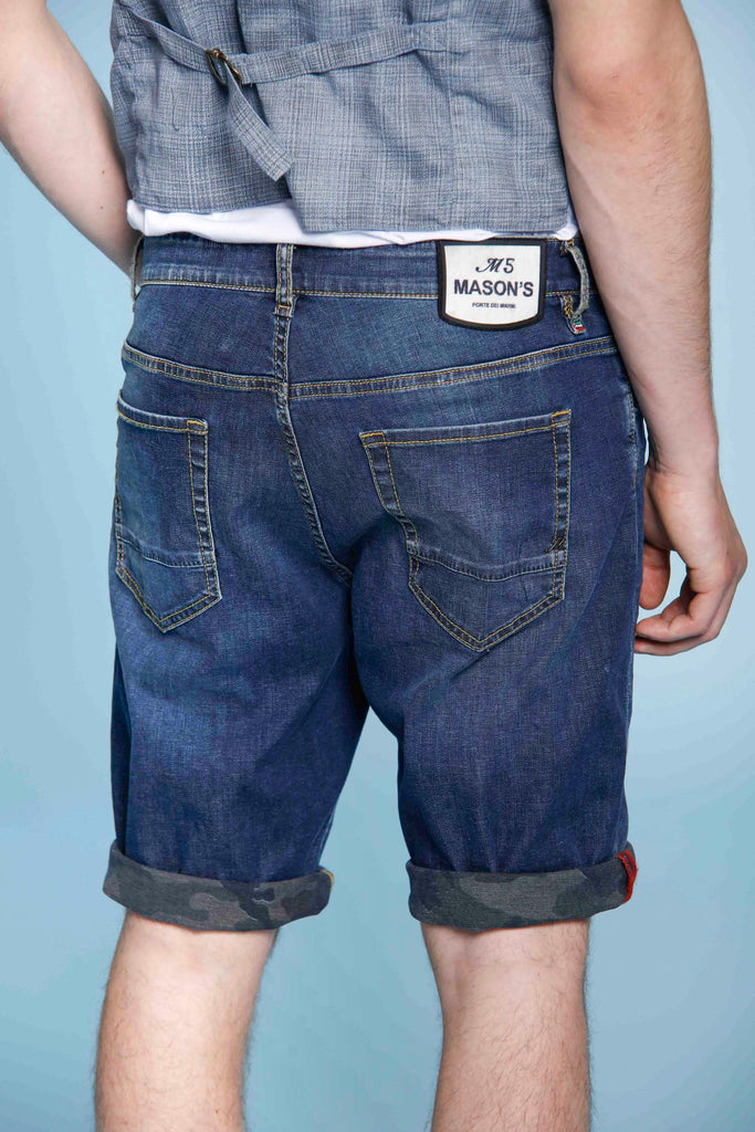 Мъжки дънки 5T Harris дънкови къси панталони тип "Бермуда" с фини камуфлажни детайли