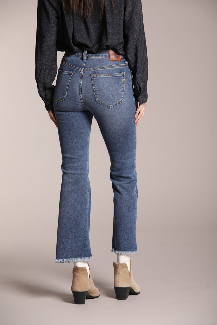 Foto 4 Olivia pantalone 5 tasche donna in denim stretch con fondo a trombetta slim fit