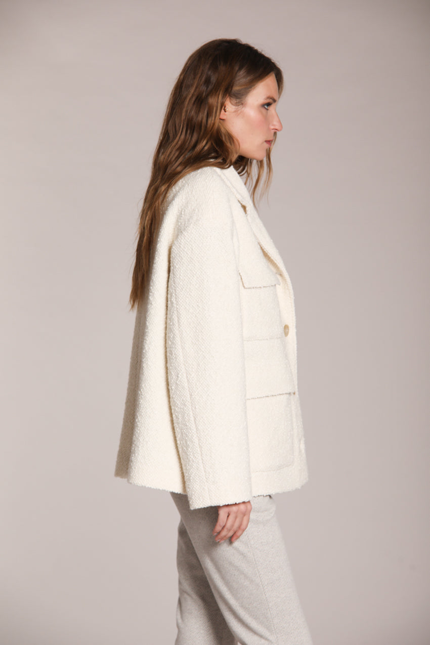 Foto 4 Gilda cappotto corto donna in jersey chicco riso