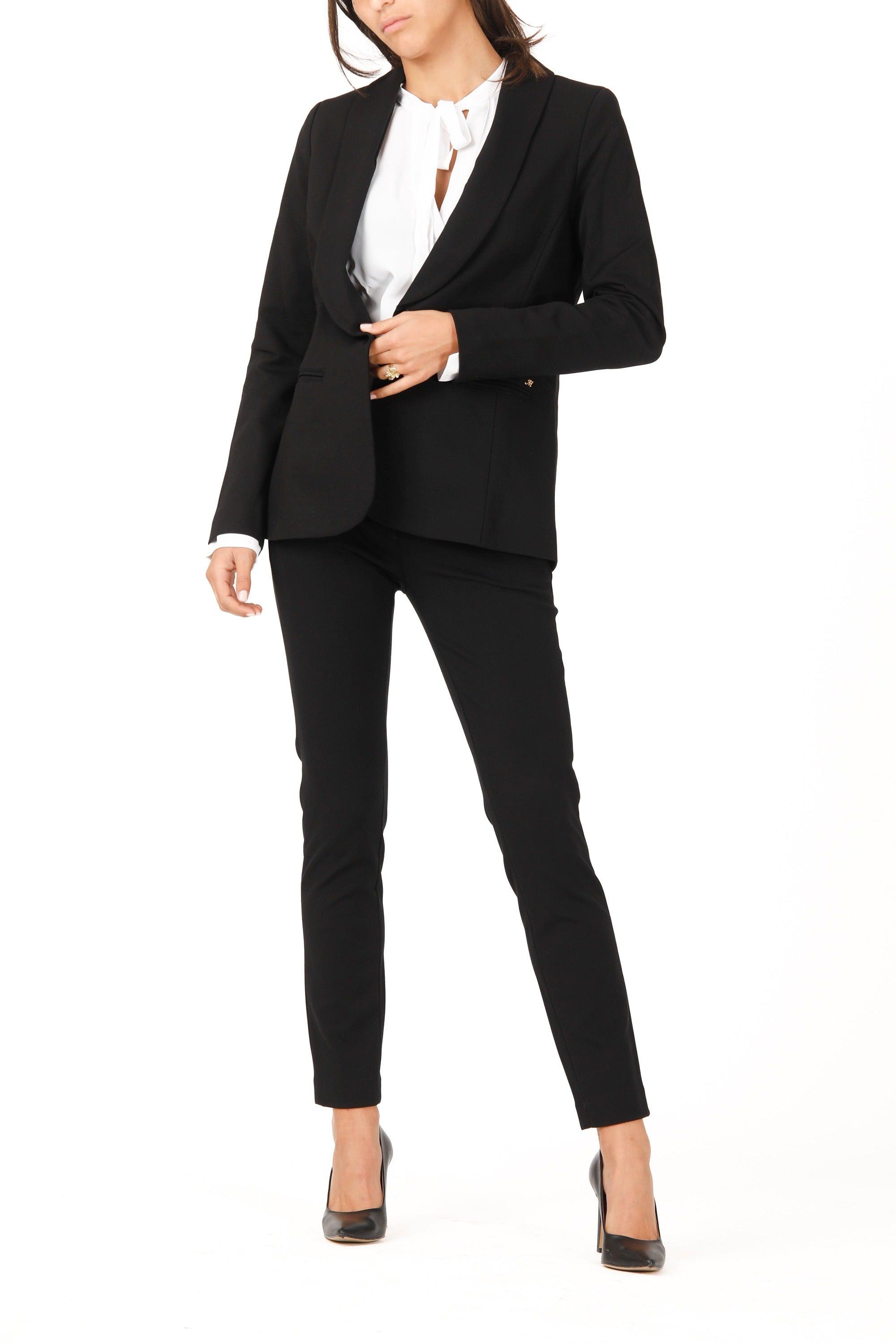 Smoking blazer da donna in jersey tecnico con collo sciallato - Mason's 