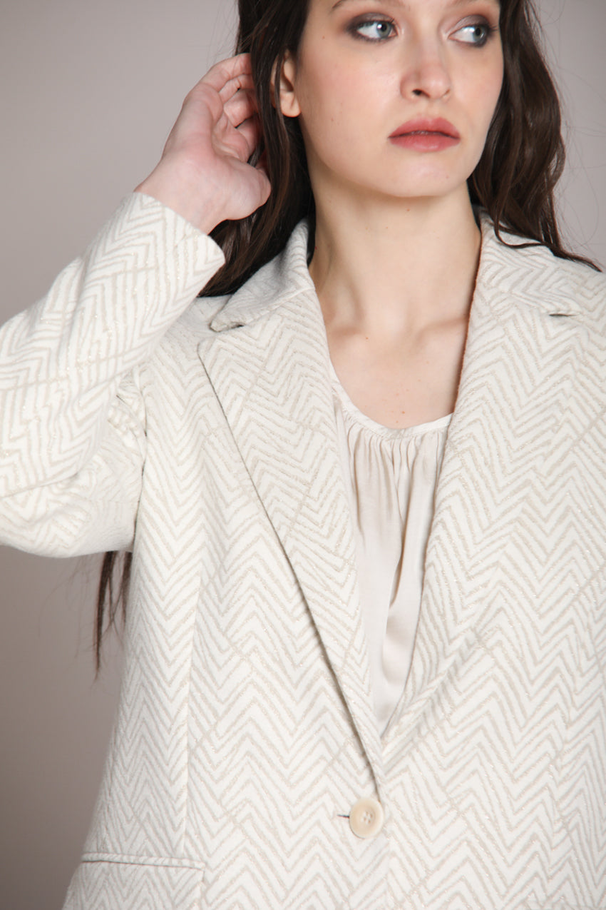 Foto 2 Irene blazer donna lungo in jersey lurex