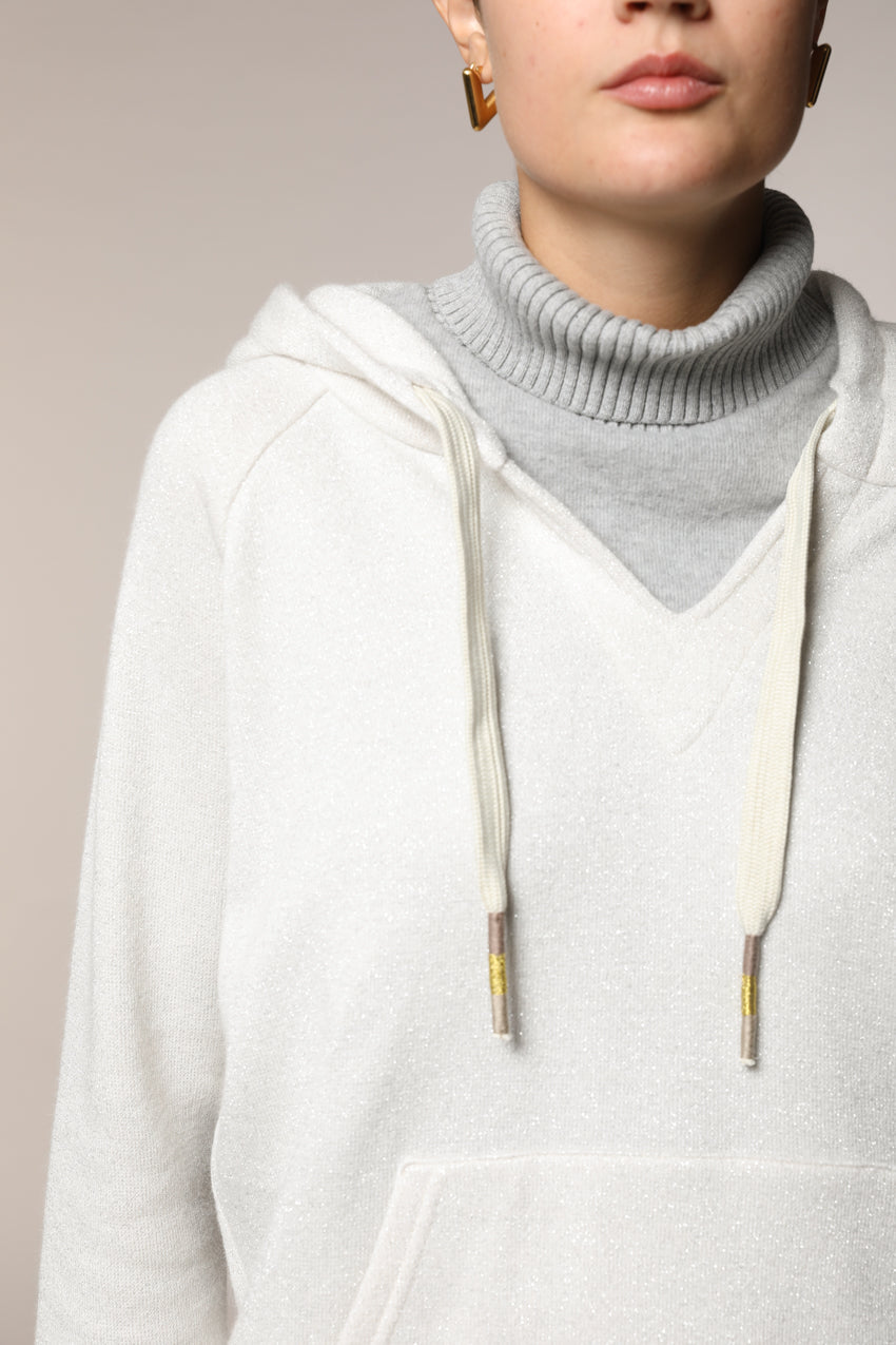 Hoodie дамски суитшърт с качулка от трикотаж с лурекс