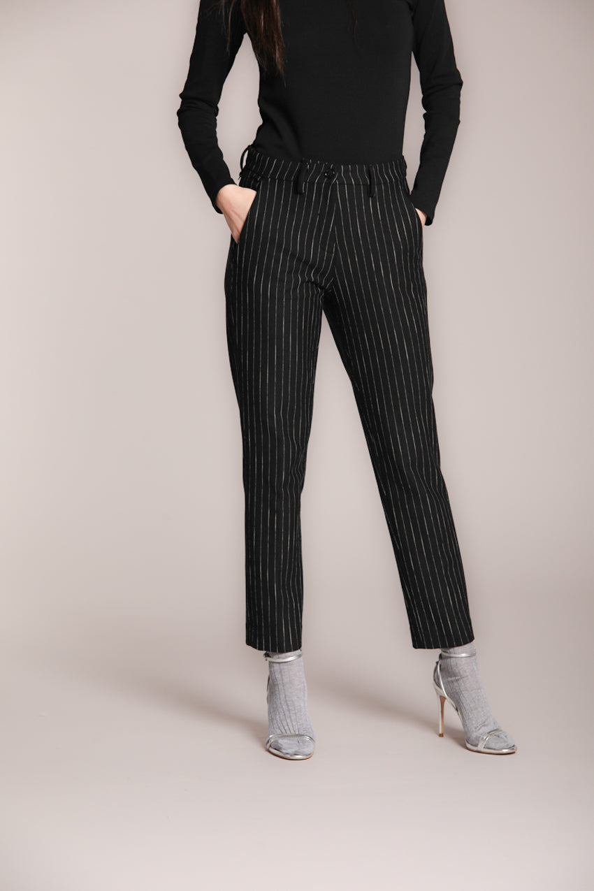 Foto 1 New York Carrot pantalone chino donna in jersey gessato carrot fit