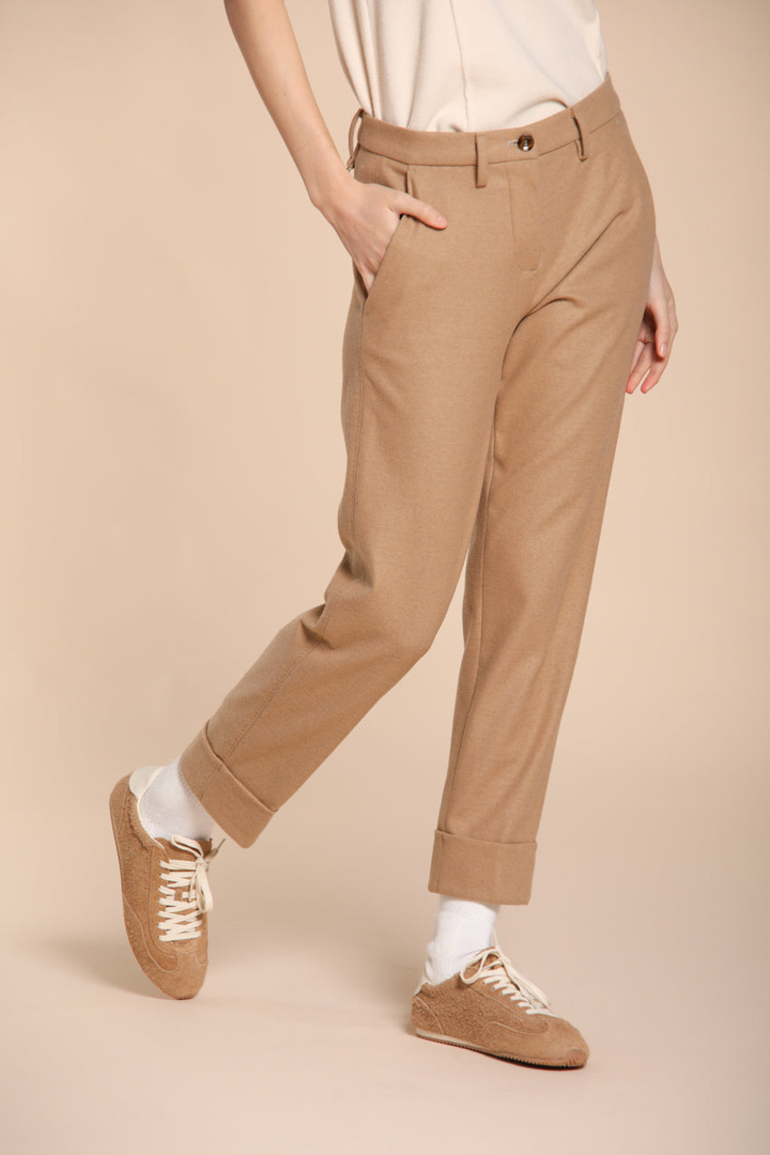 Foto 1 New York Carrot pantalone chino donna in jersey flanella carrot fit