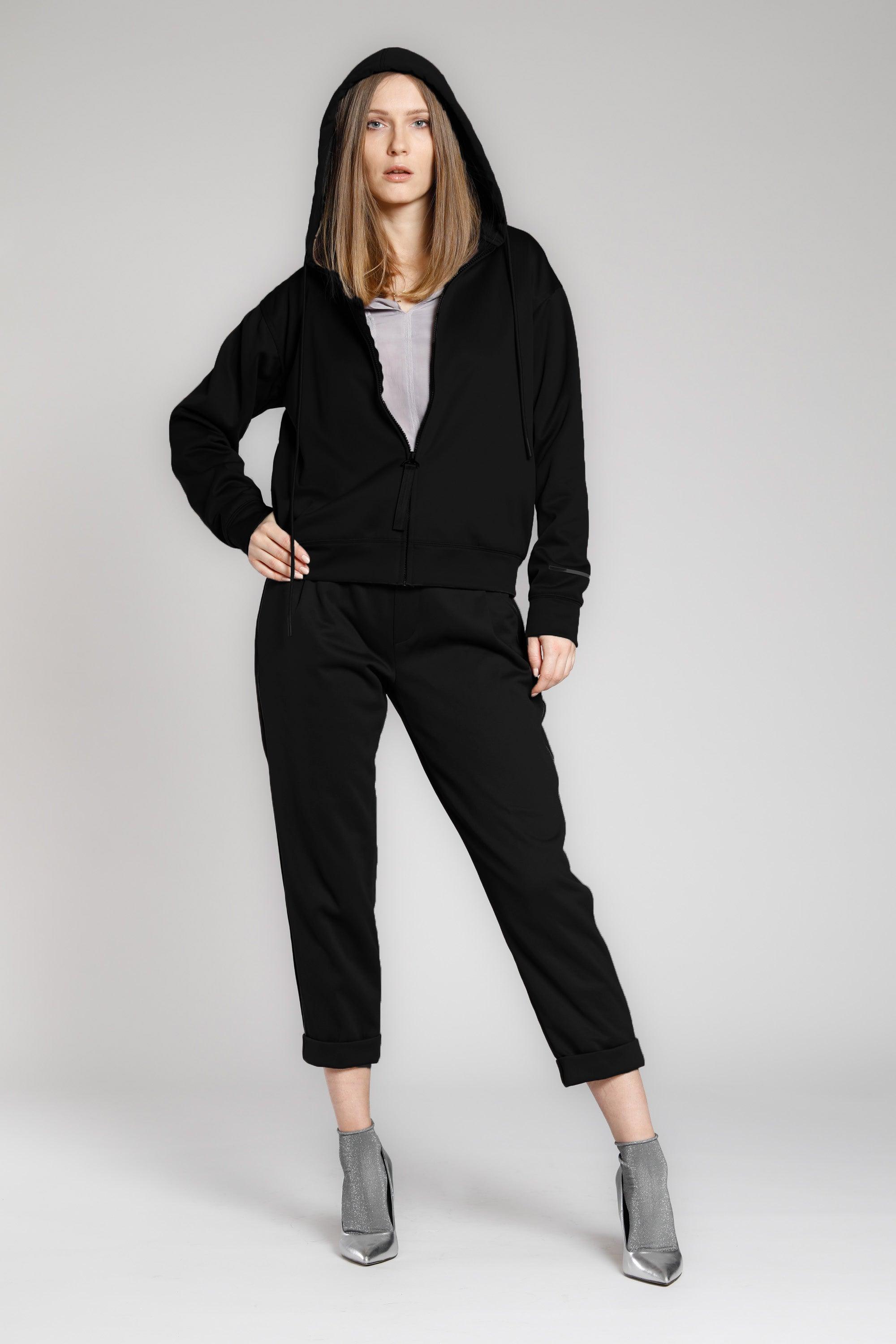 immagine 2 di pantalone donna in jersey relaxed colore nero modello Easy Jogger di Mason's 