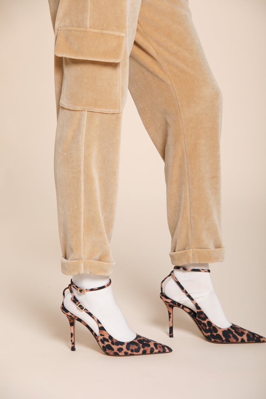 Foto 2 Chile Jogger pantalone cargo donna in jersey velluto relaxed fit