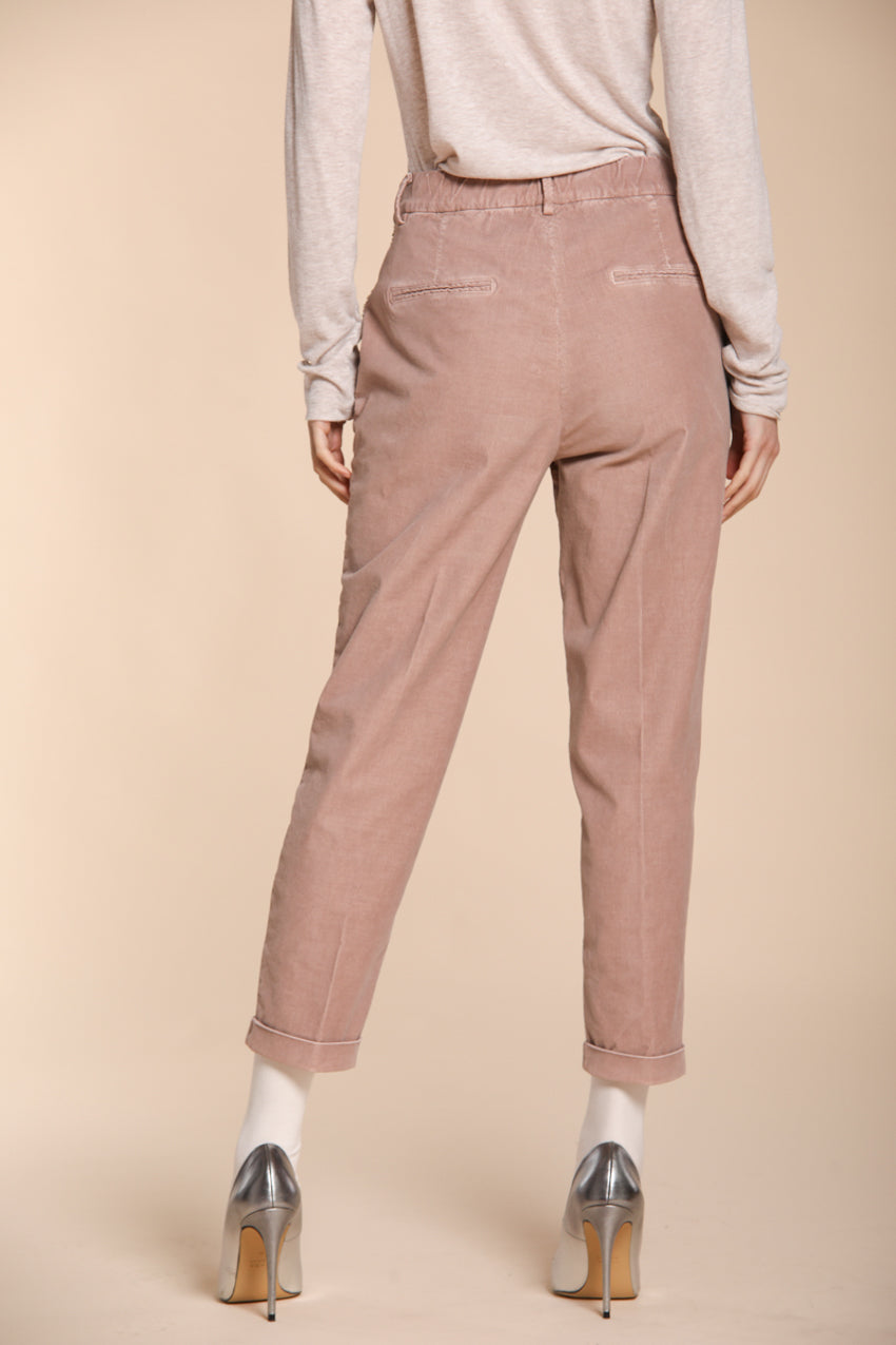 Foto 4 New York Cozy pantalone chino donna in velluto 1000 righe carrot fit