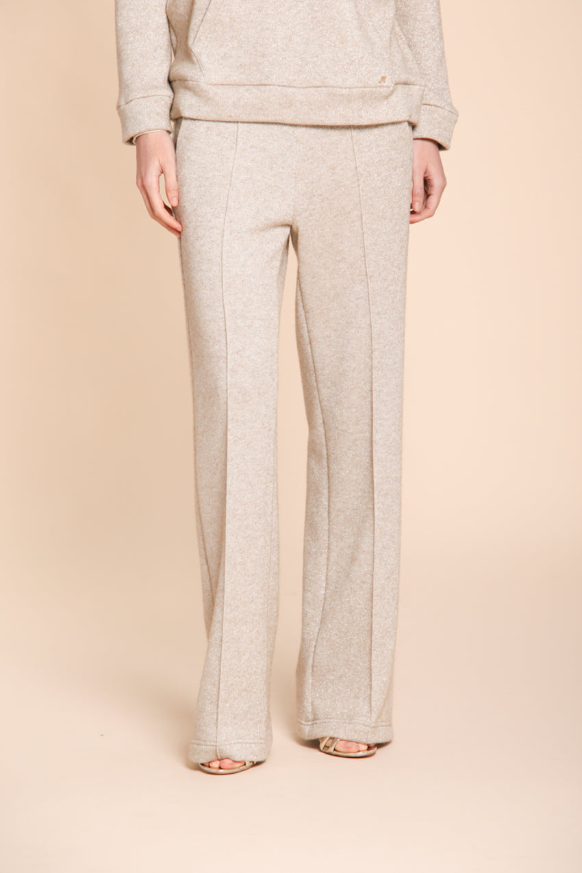 Foto 1 Easy Straight pantalone chino donna in jersey con lurex straight fit