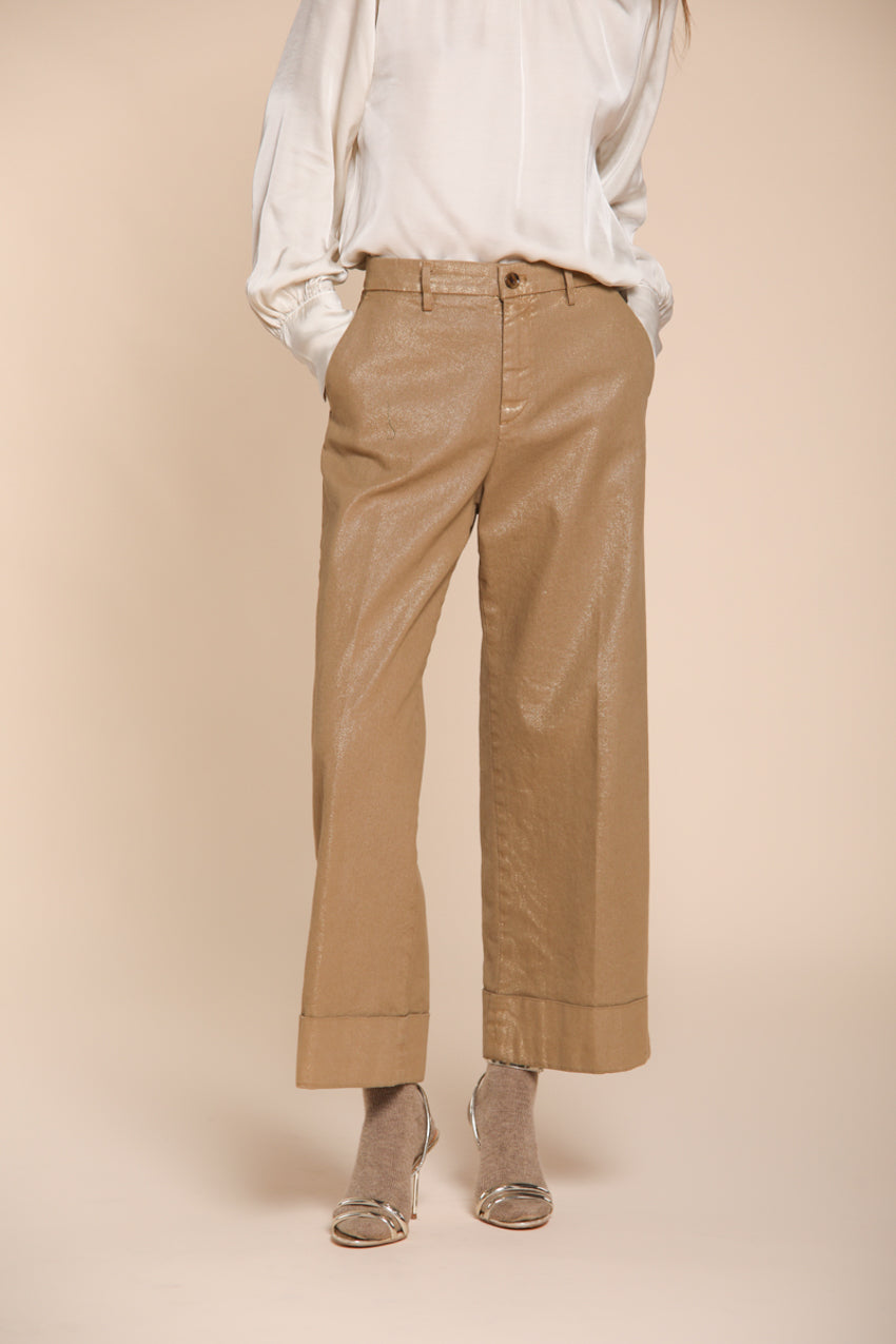 Foto 1 New York Studio Cropped pantalone chino donna in gabardina wide leg