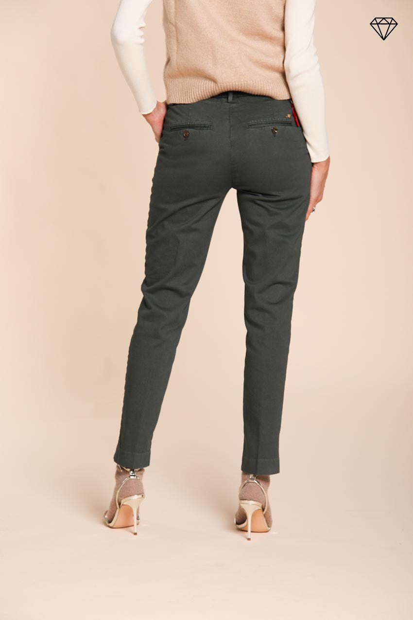 Foto 4 New York Slim pantalone chino donna in raso slim fit ①