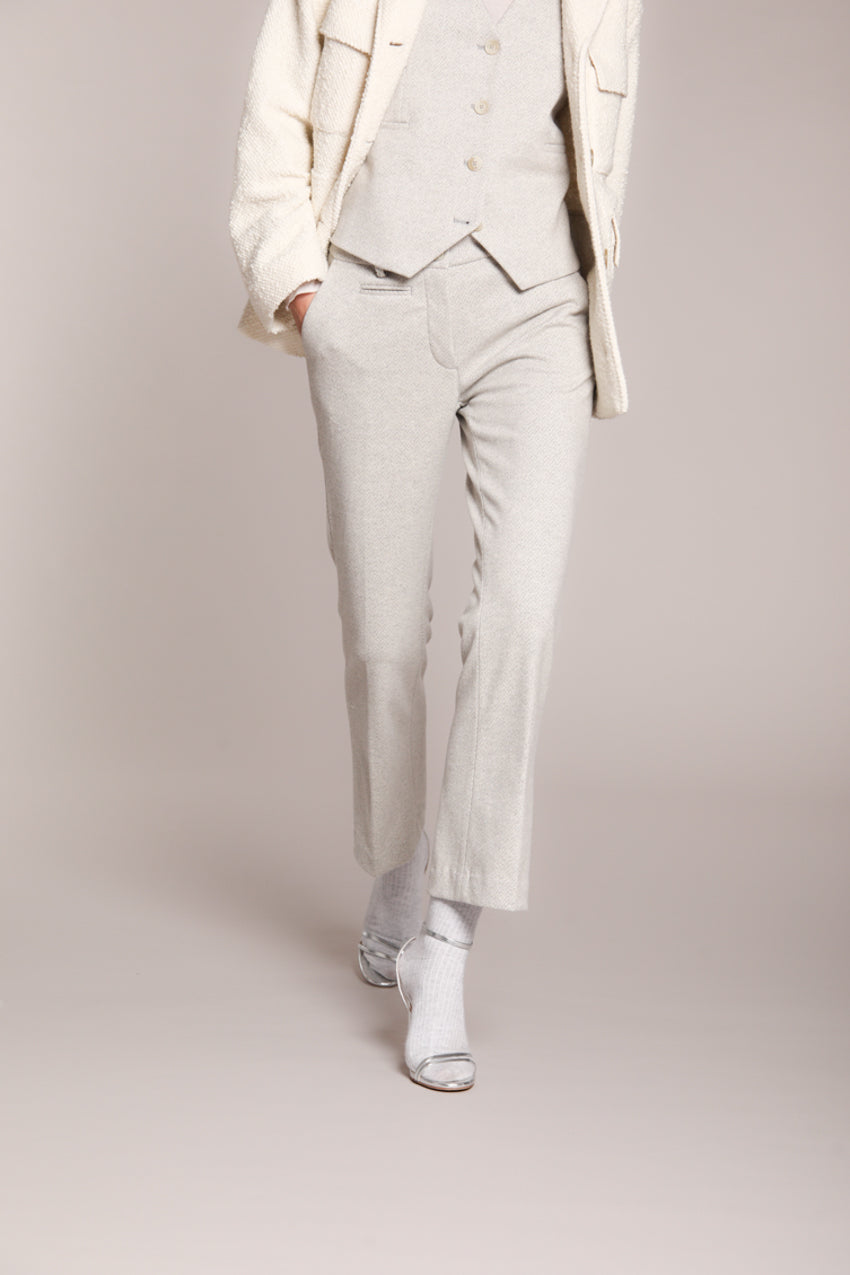 Foto 3 New York Trumpet pantalone chino donna in jersey con fantasia spigata slim fit
