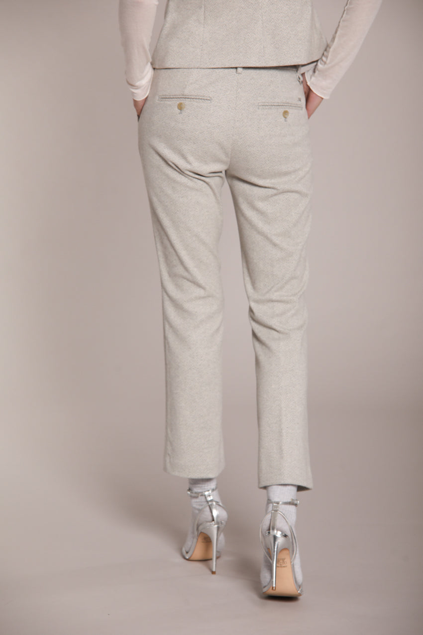 Foto 5 New York Trumpet pantalone chino donna in jersey con fantasia spigata slim fit