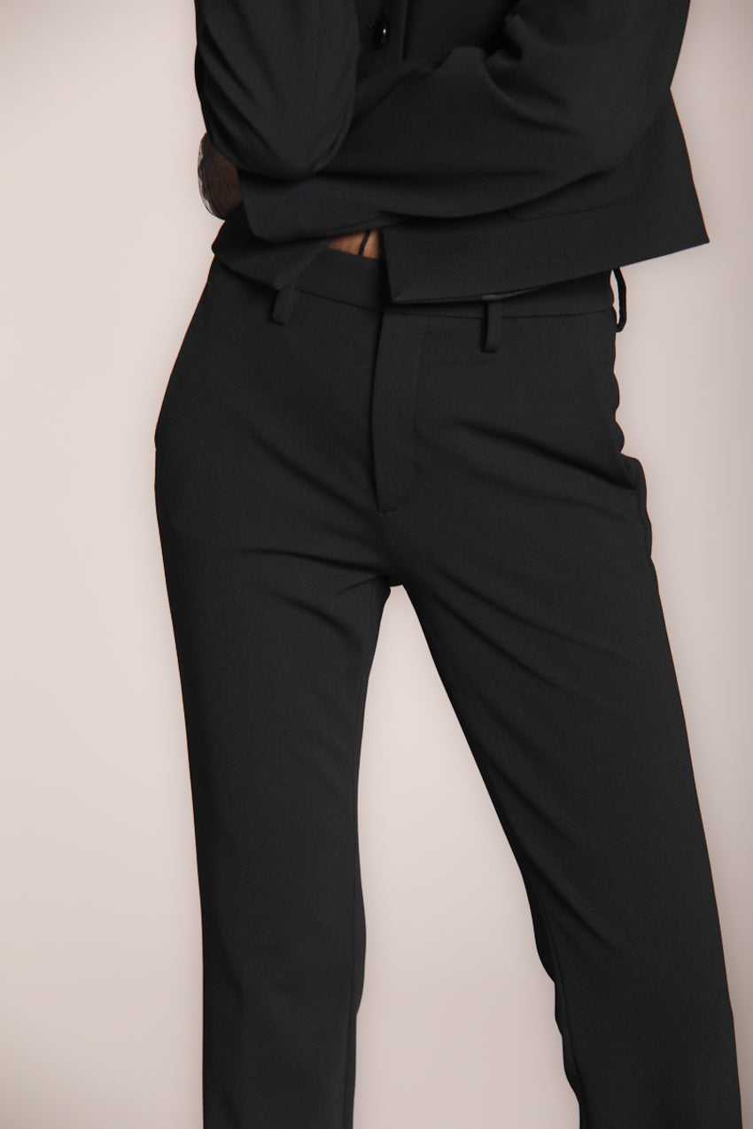 Foto 2 New York Flare pantalone chino donna in jersey piquet slim fit