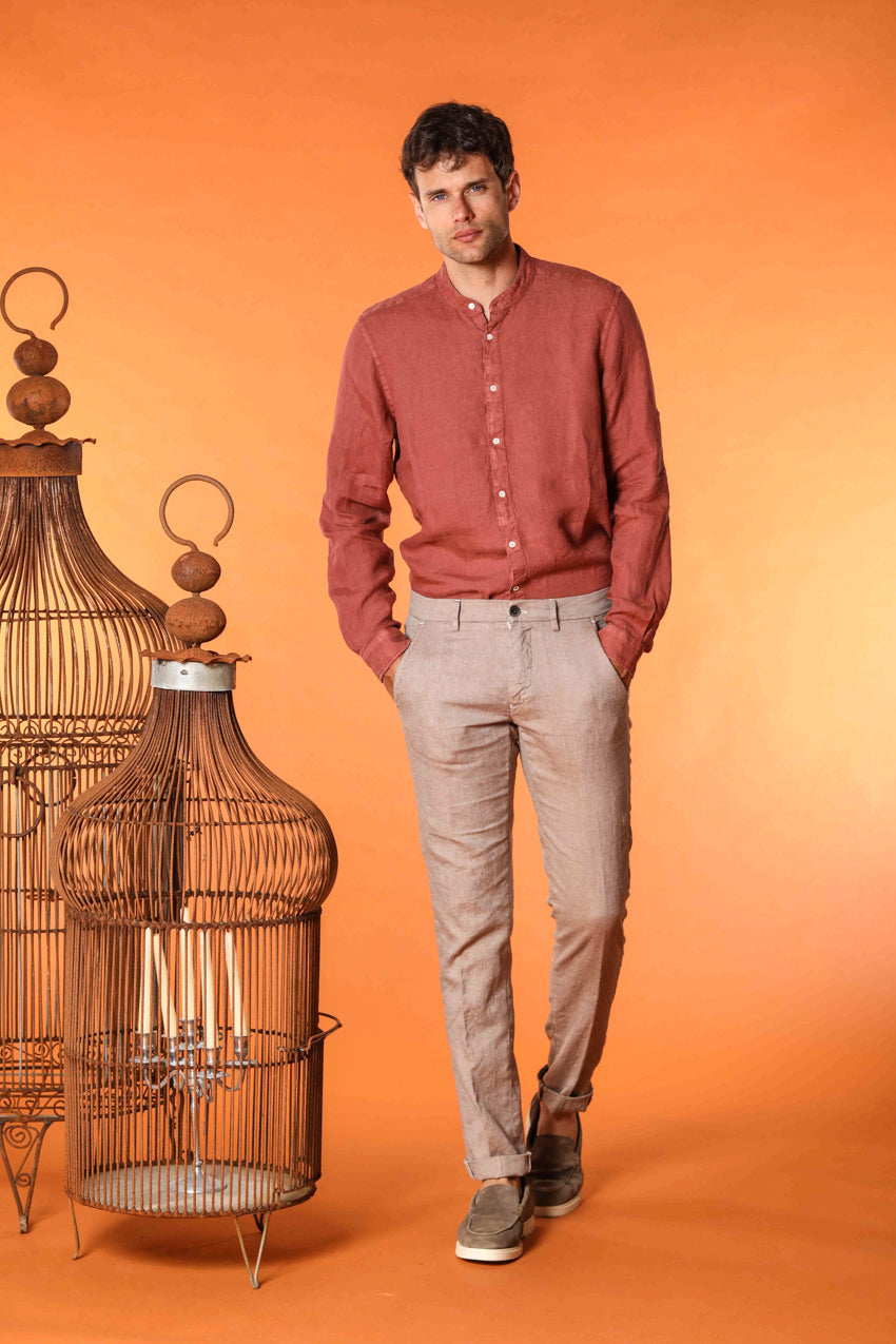 Porto мъжка риза с дълъг ръкав от лен