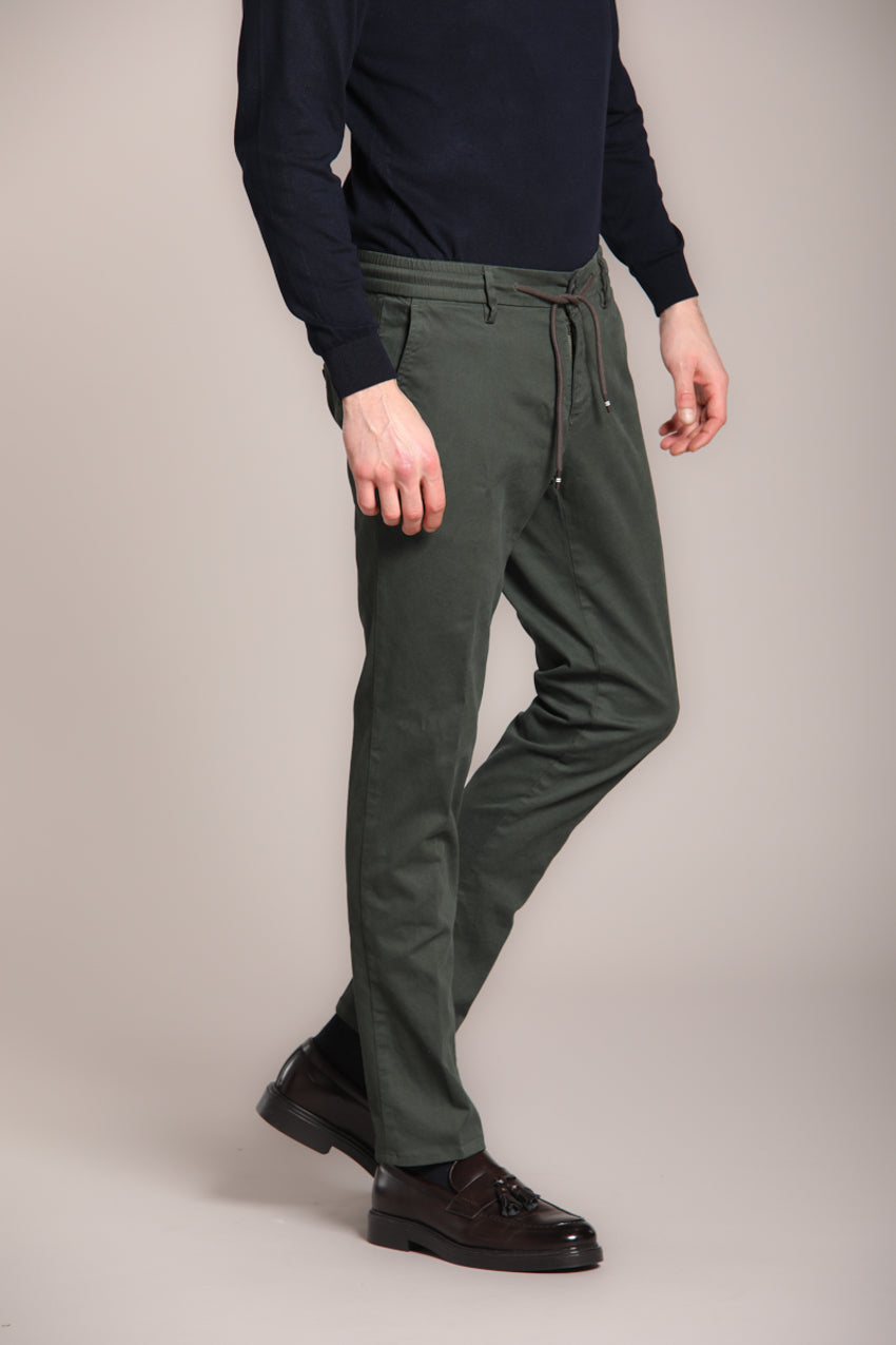Foto 4 Milano Jogger pantalone chino uomo in gabardina stretch extra slim fit