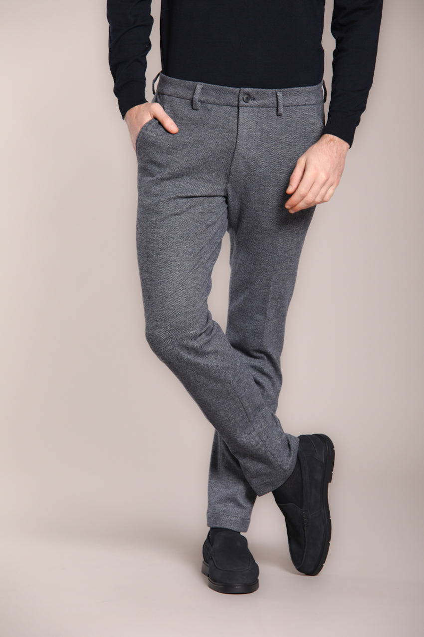 Foto 1 Torino Jog pantalone chino uomo in jersey con fantasia resca slim fit