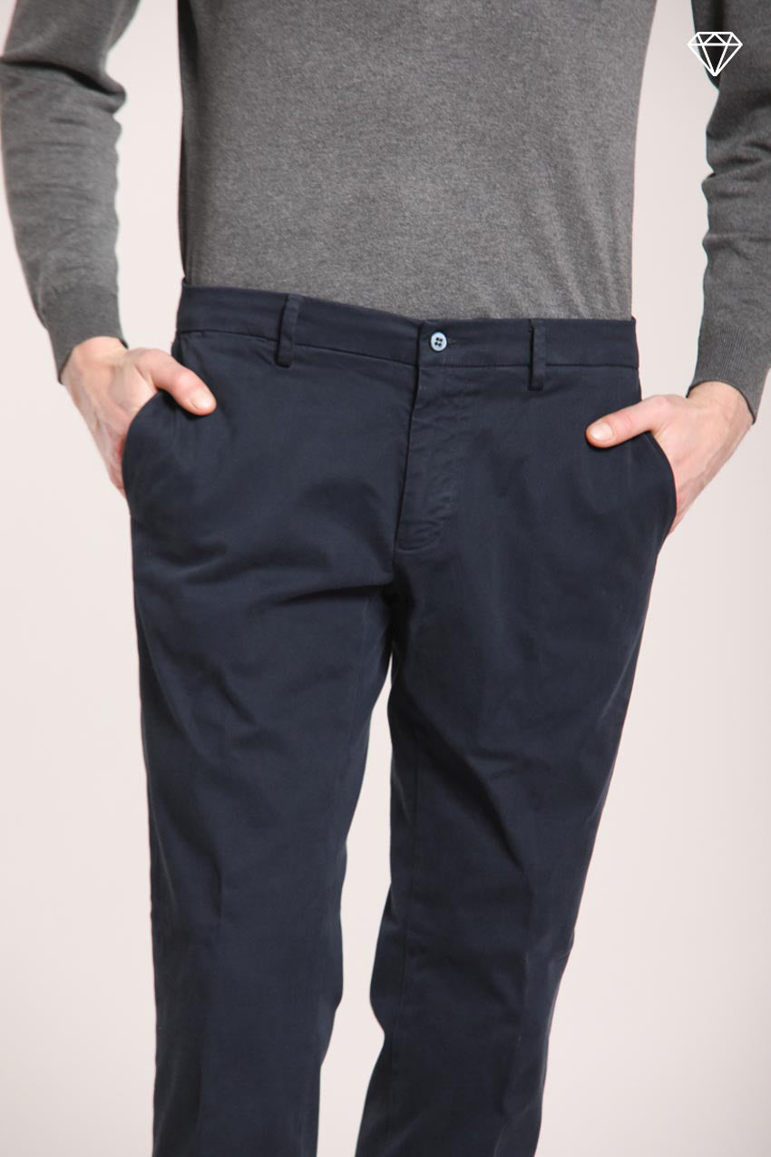 Foto 2 New York pantalone chino uomo in gabardina stretch regular fit ①