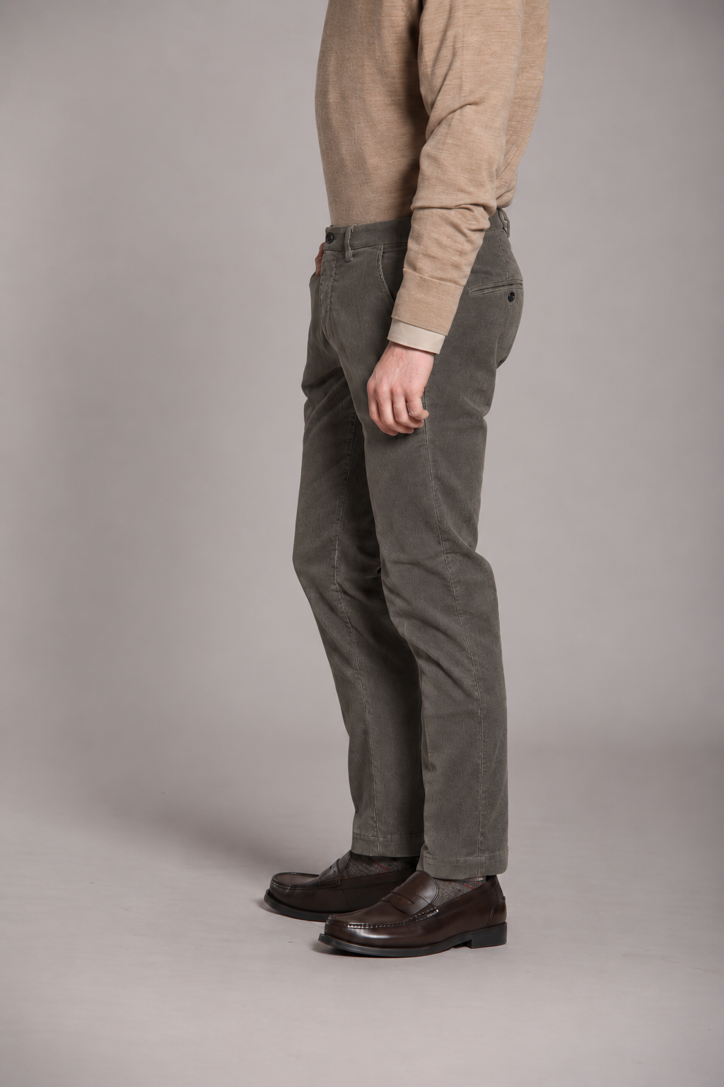 New York мъжки чино панталон от рипсено кадифе с 1000 райета и нормална кройка