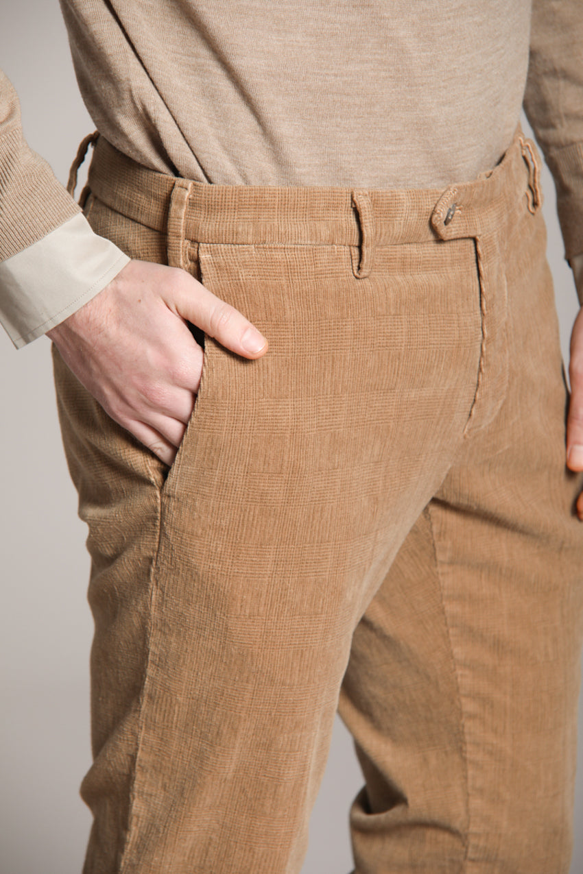 Foto 2 New York Sartoriale pantalone chino uomo sartoriale in velluto stampa galles regular fit
