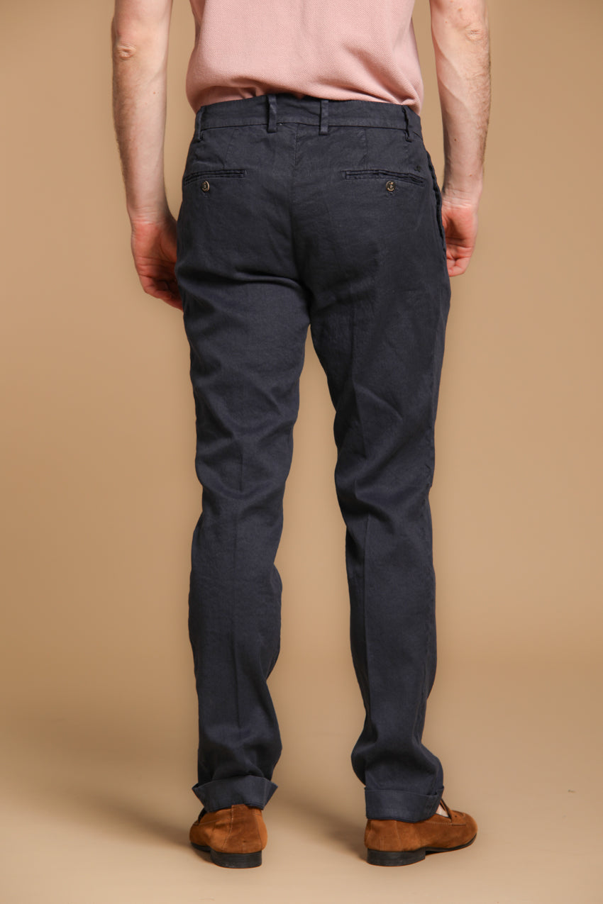 New York Time 1 Pinces мъжки чино панталон от лен и памук с регулар фит