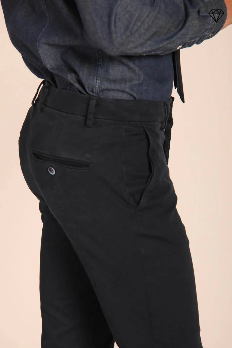 Foto 2 Milano pantalone chino uomo in gabardina stretch extra slim fit ①