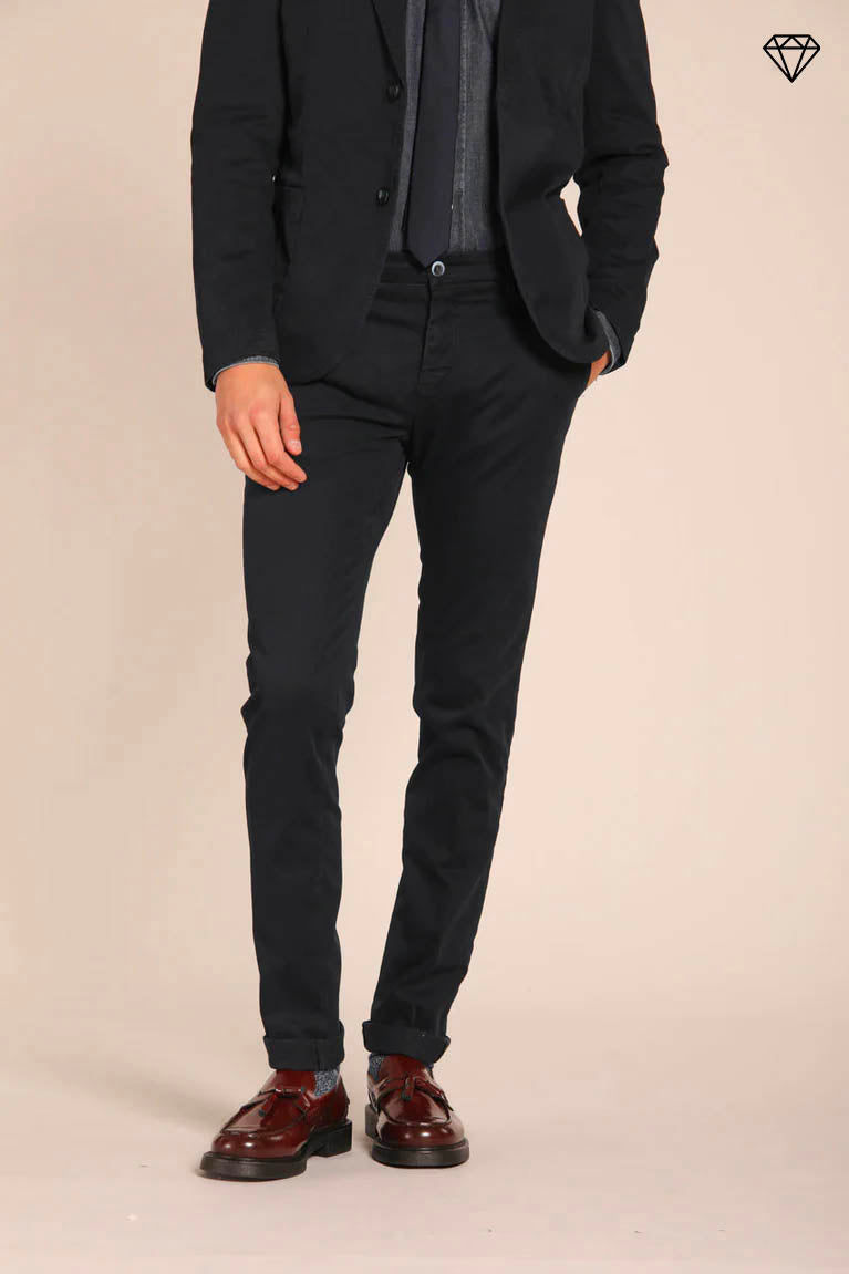 Foto 5 Milano pantalone chino uomo in gabardina stretch extra slim fit ①
