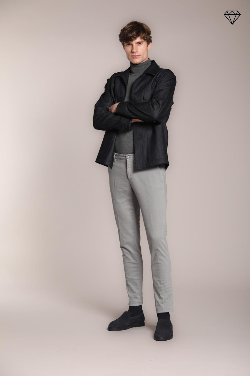 Foto 5 Milano pantalone chino uomo in gabardina stretch extra slim fit ①