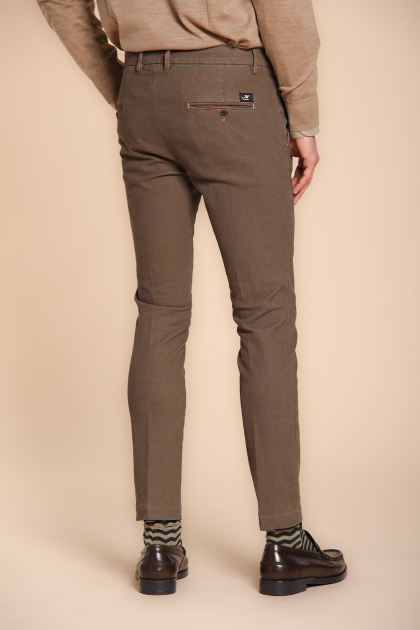 Foto 5 Milano pantalone chino uomo fantasia occhio di pernice extra slim fit