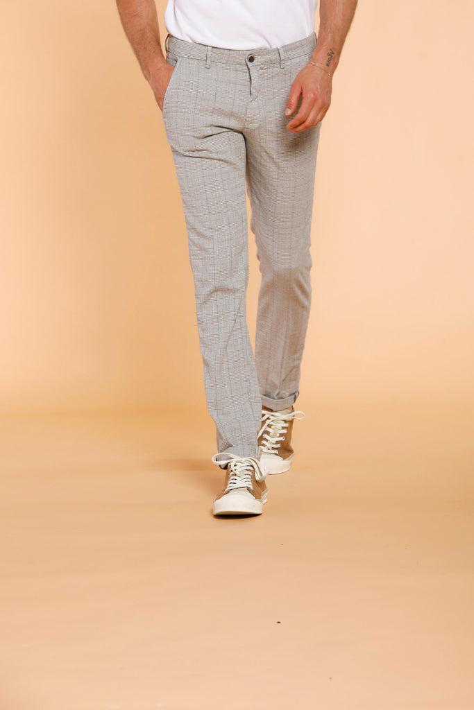 Мъжки панталони Torino Style от памук mouline chino welt print slim