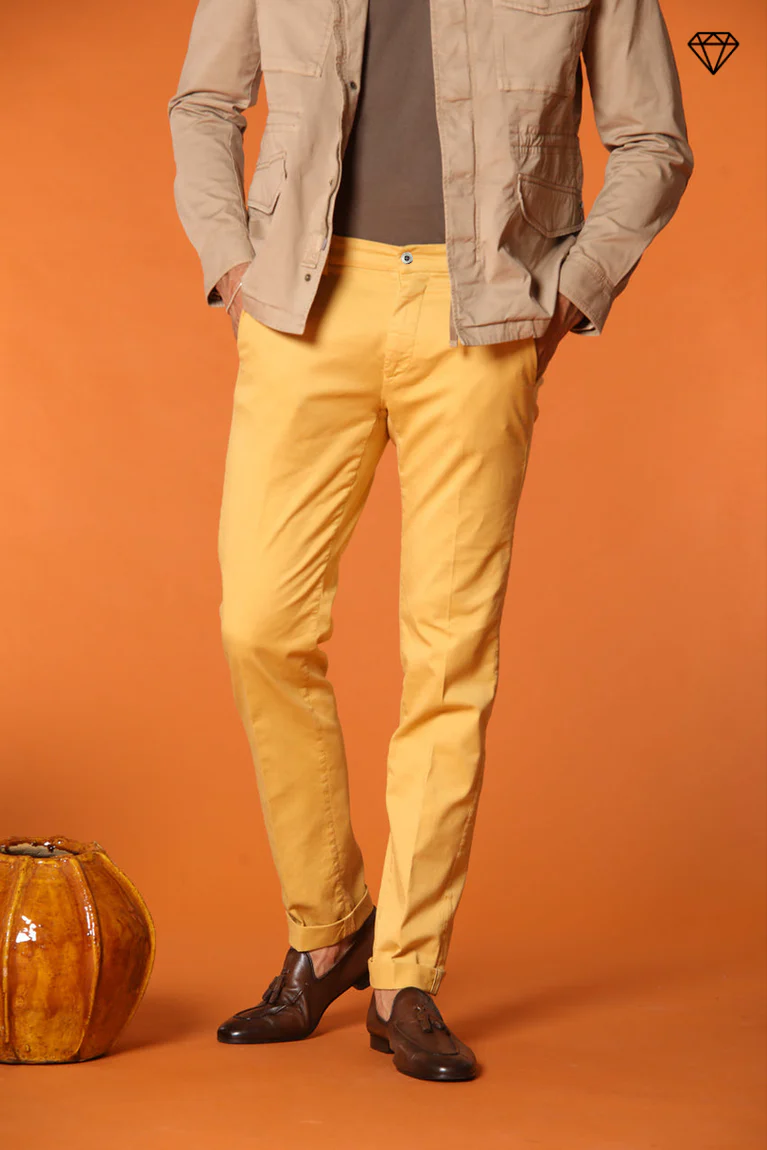 Torino чино мъжки панталон oт памук и лиосел слим фит ①