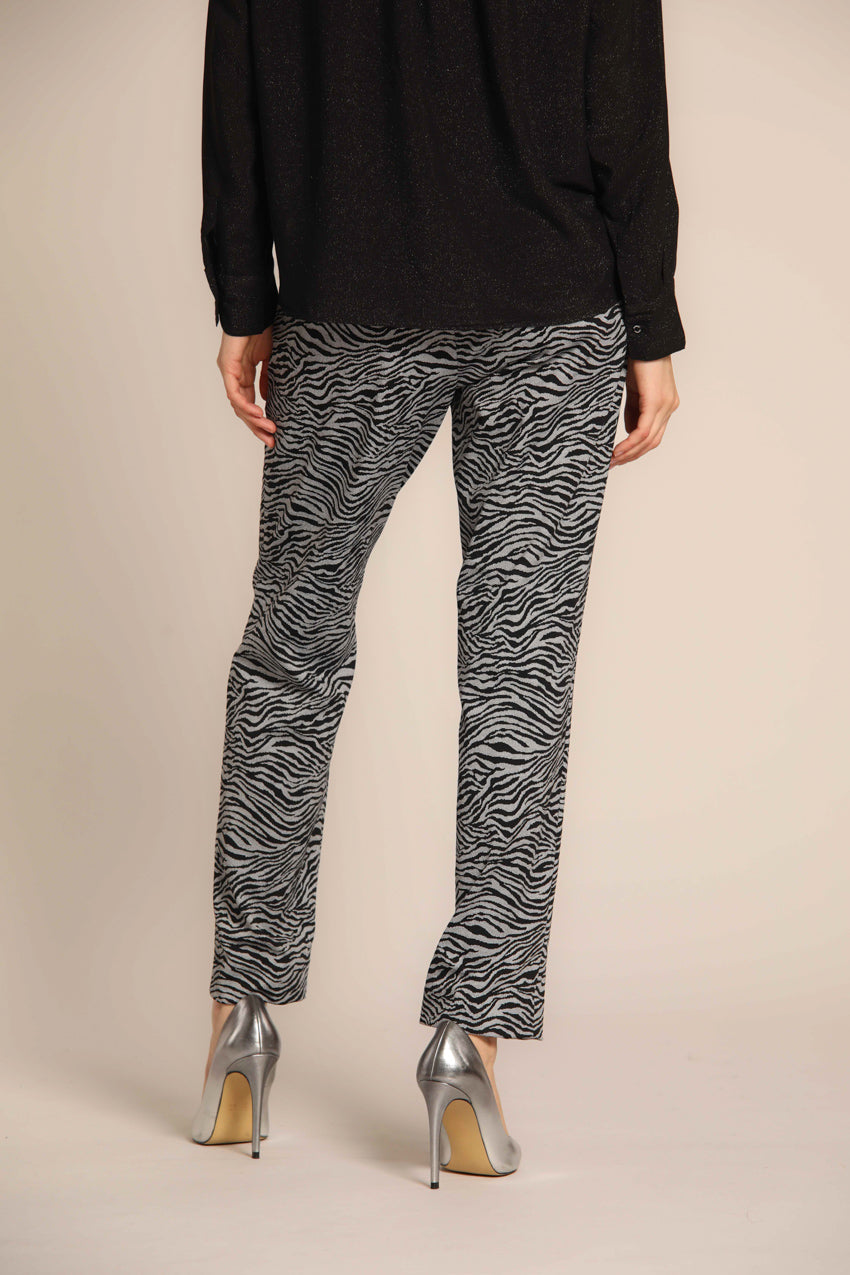 immagine 5 di pantalone chino donna modello New York, di grigio, con stampa animalier, fit regular di mason's