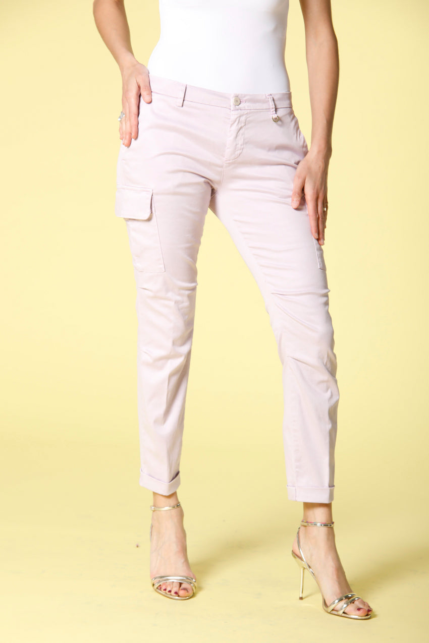 Immagine 1 di pantalone cargo donna in raso stretch color glicine modello Chile City di Mason's