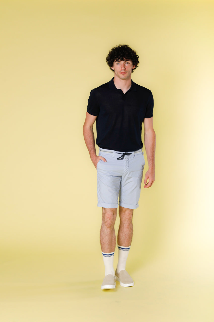 immagine 1 di bermuda chino uomo in tela paracadute con coulisse modello Torino rainbow colore cielo slim fit di Mason's