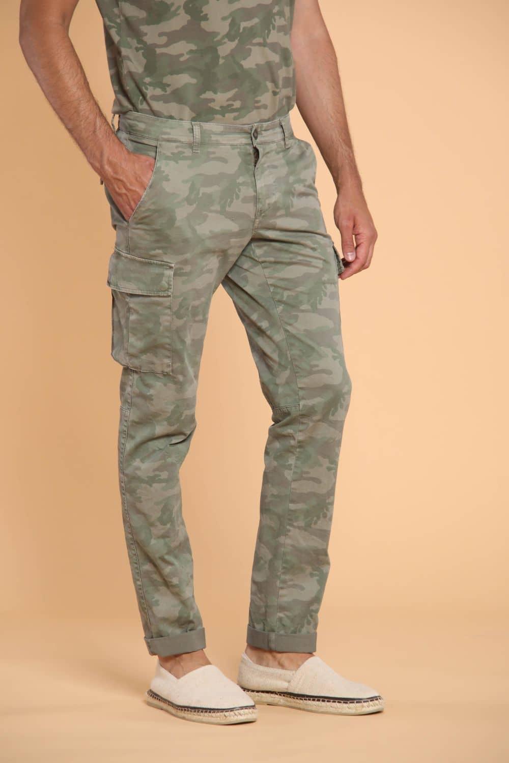 Chile pantalone cargo uomo in twill di cotone stampa camouflage extra slim ① - Mason's 