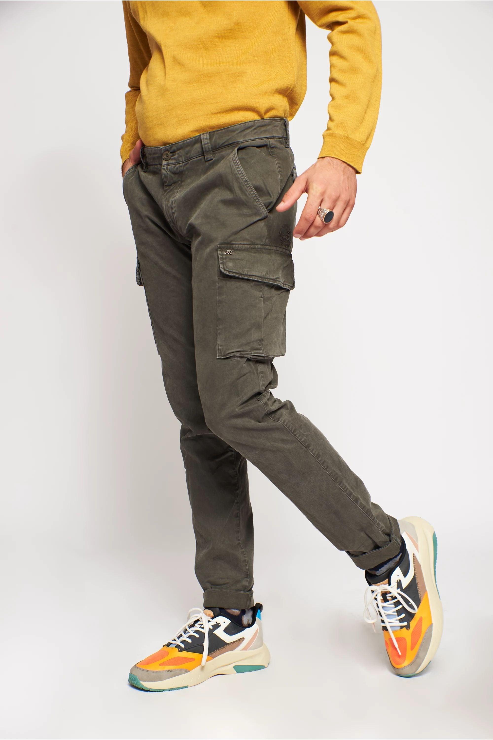 Chile pantalone cargo uomo in gabardina extra slim ① - Mason's 