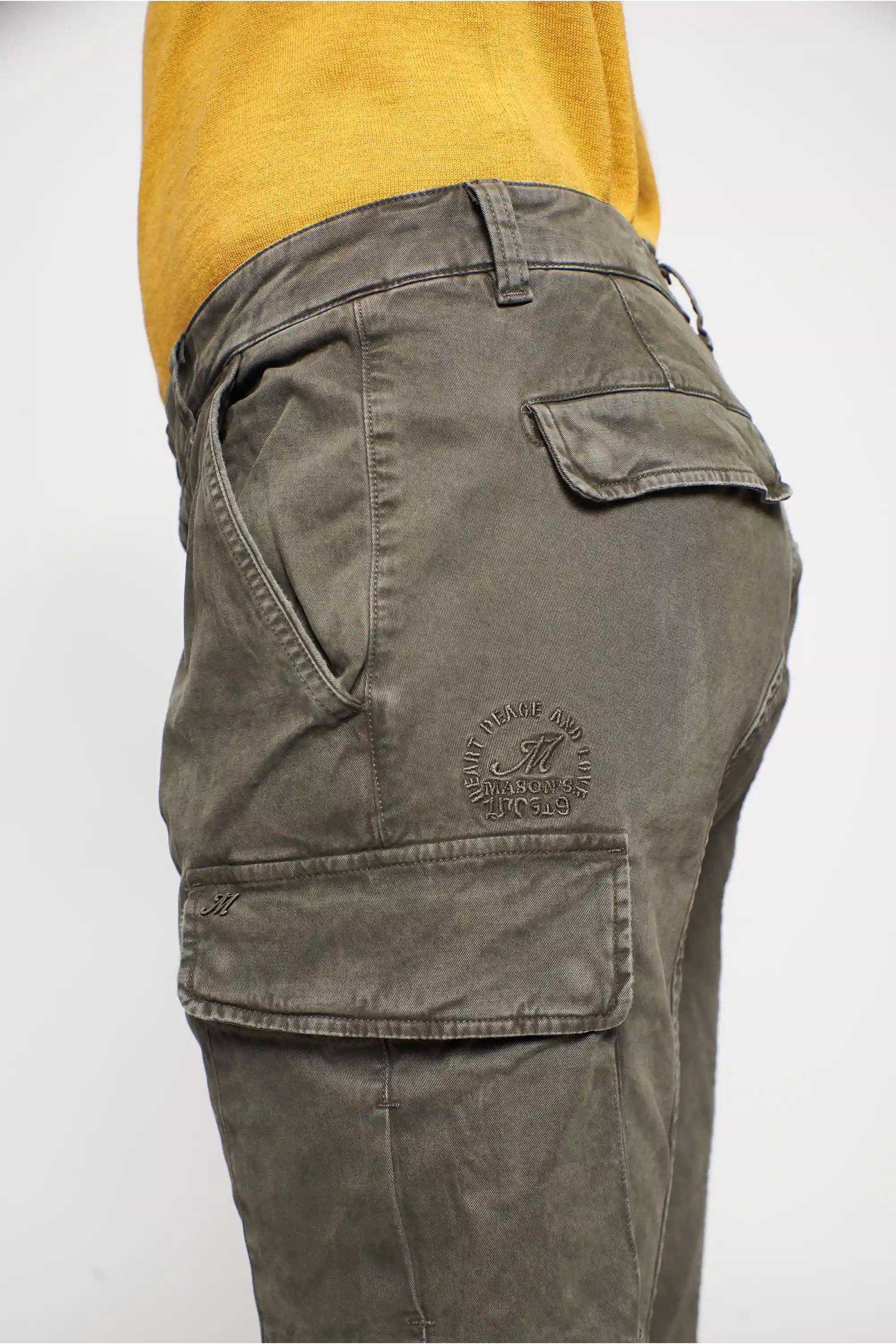 Chile pantalone cargo uomo in gabardina extra slim ① - Mason's 