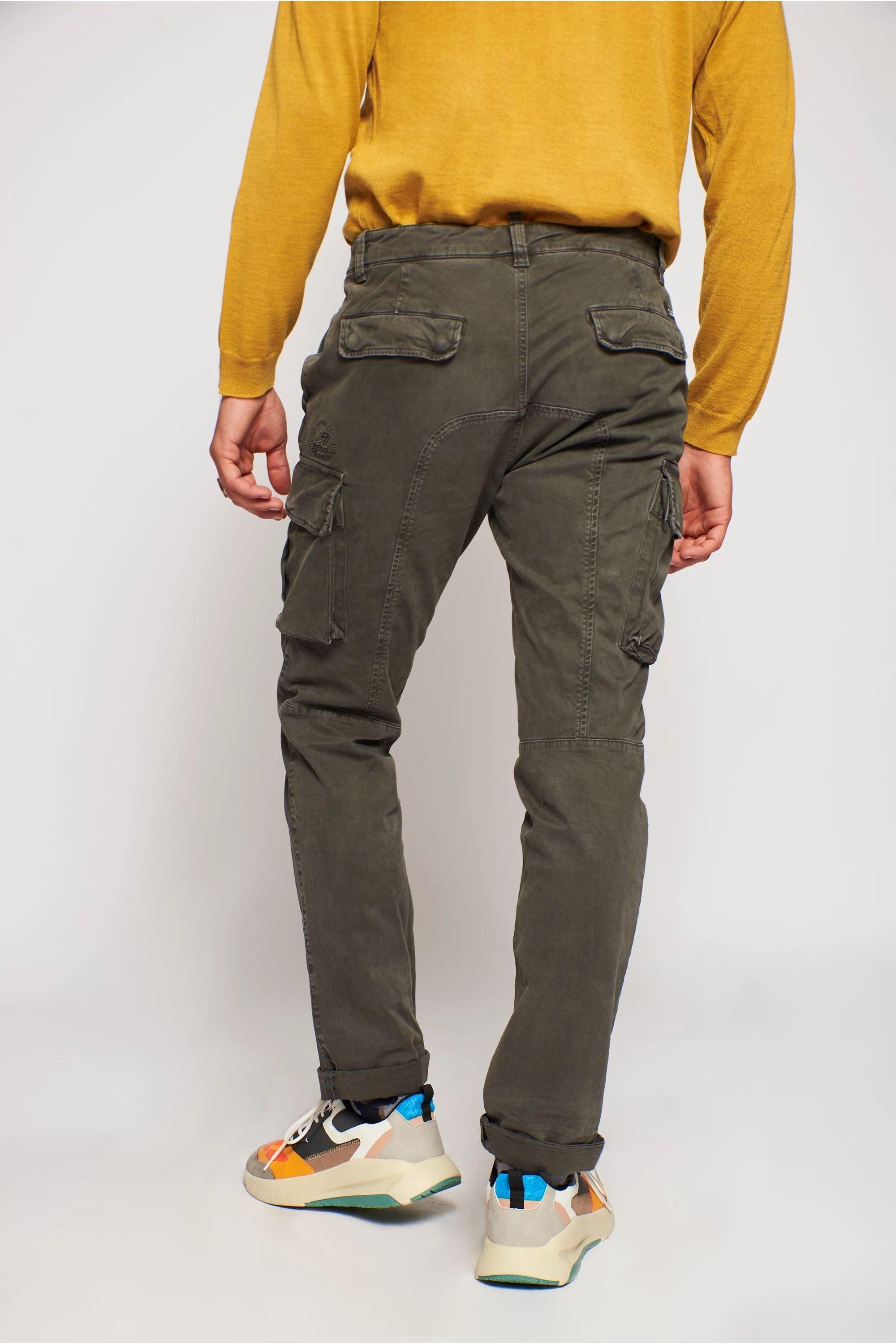 Chile pantalone cargo uomo in gabardina extra slim ① - Mason's 