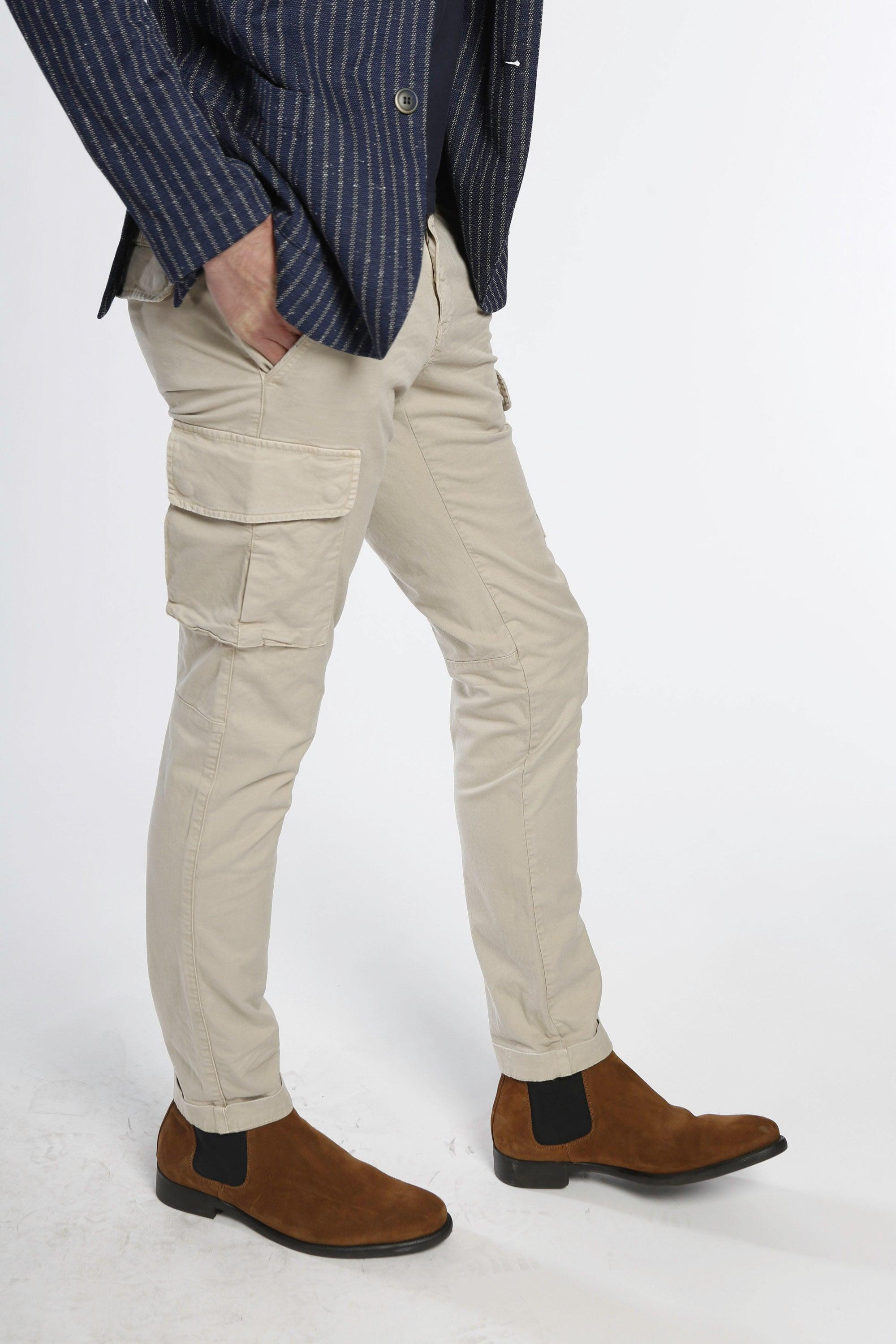 Chile pantalone cargo uomo in twill di cotone stretch extra slim fit ① - Mason's 